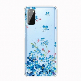 Θήκη Samsung Galaxy A41 Μπλε Λουλούδια