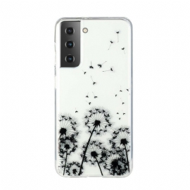 θηκη κινητου Samsung Galaxy S21 5G Διάφανες Μαύρες Πικραλίδες
