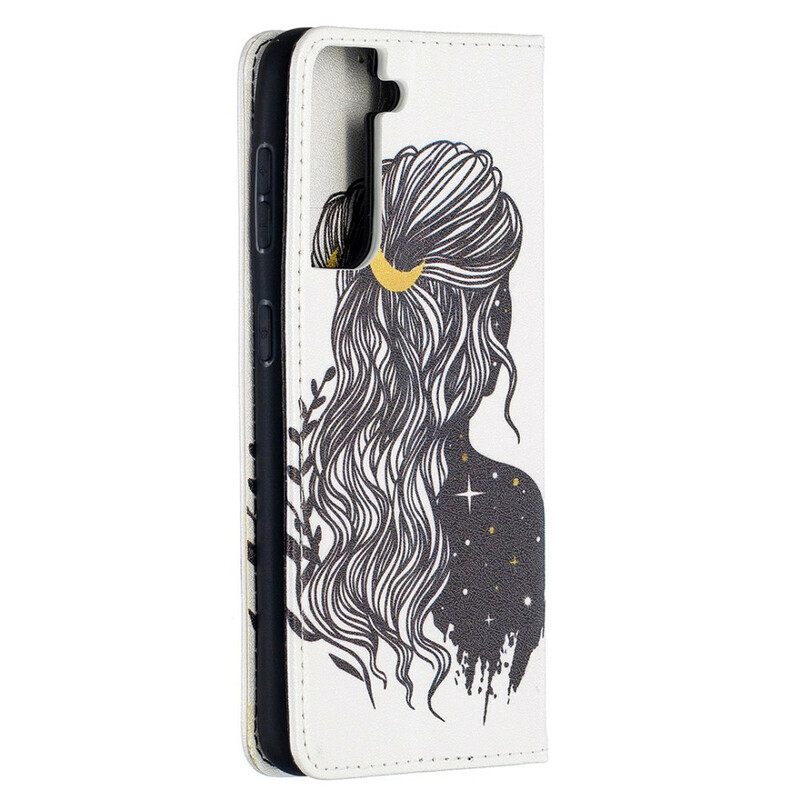 θηκη κινητου Samsung Galaxy S21 5G Θήκη Flip Όμορφα Μαλλιά