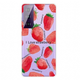 Θήκη Samsung Galaxy S21 5G Φράουλες / I Love Strawberry