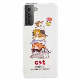 Θήκη Samsung Galaxy S21 5G Φθορίζουσες Γάτες
