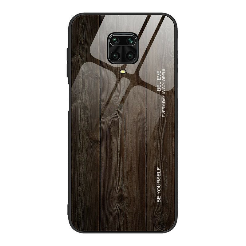 Θήκη Xiaomi Redmi Note 9S / Note 9 Pro Σχεδιασμός Ξύλου Σκληρυμένο Γυαλί