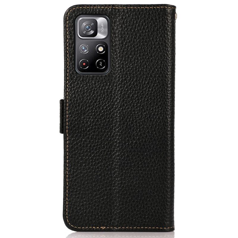 Κάλυμμα Poco M4 Pro 5G Litchi Leather Khazneh Rfid