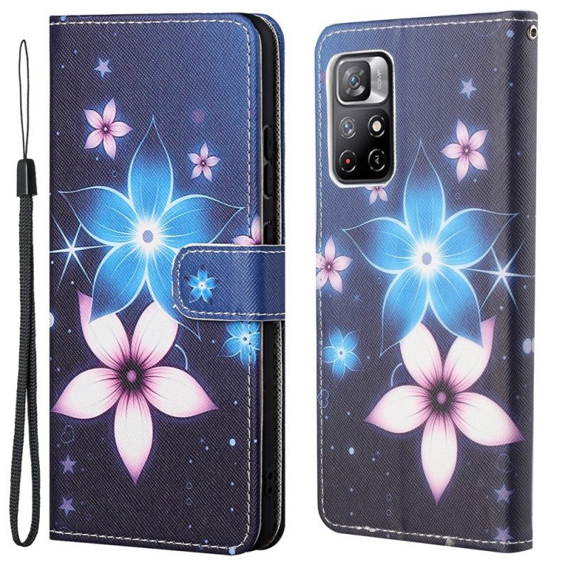 Κάλυμμα Poco M4 Pro 5G με κορδονι Lunar Strap Flowers