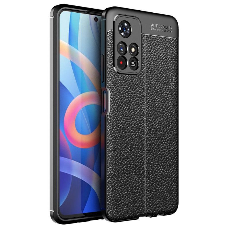 Θήκη Poco M4 Pro 5G Δερμάτινο Εφέ Litchi Διπλής Γραμμής