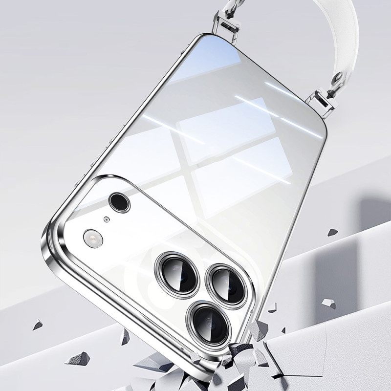 Κάλυμμα iPhone 17 Pro Διαφανής Με Λουράκι Καρπού Σιλικόνης