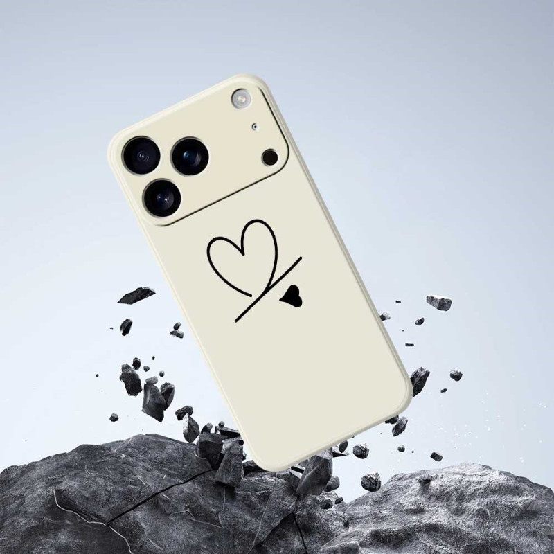 Κάλυμμα iPhone 17 Pro Καρδιά Από Υγρή Σιλικόνη