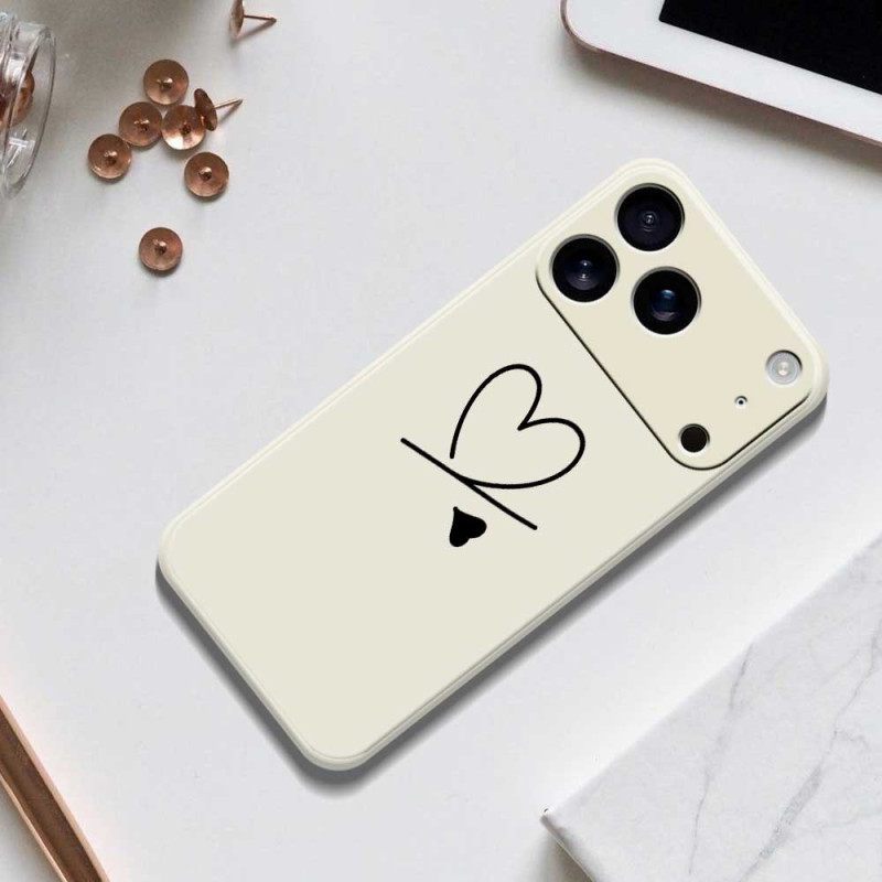 Κάλυμμα iPhone 17 Pro Καρδιά Από Υγρή Σιλικόνη