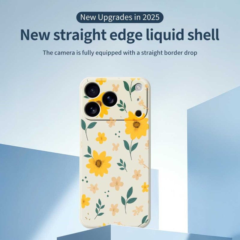 Κάλυμμα iPhone 17 Pro Μαργαρίτες Από Υγρή Σιλικόνη