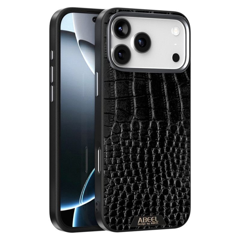 Κάλυμμα iPhone 17 Pro Συμβατό Με Magsafe Εφέ Κροκόδειλου Abeel Σιλικόνης