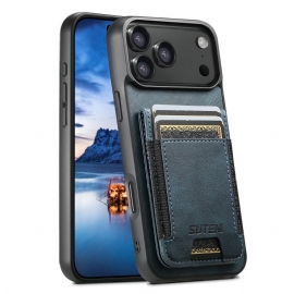 Κάλυμμα iPhone 17 Pro Θήκη Καρτών Σε Στυλ Κερωμένου Δέρματος