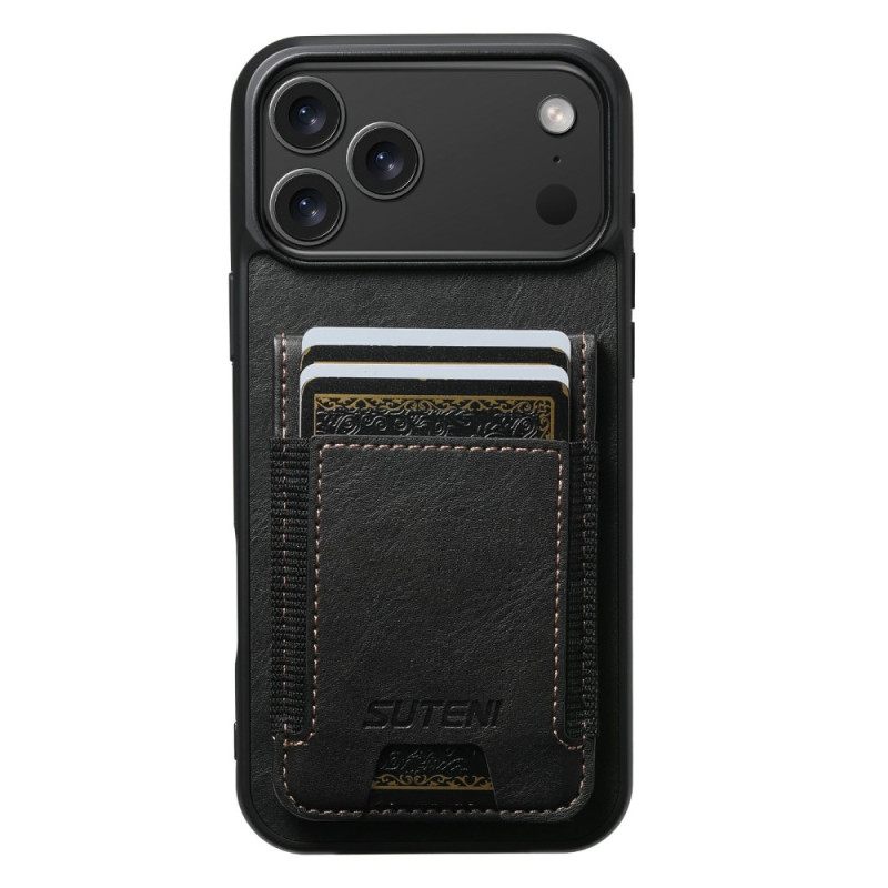 Κάλυμμα iPhone 17 Pro Θήκη Καρτών Σε Στυλ Κερωμένου Δέρματος