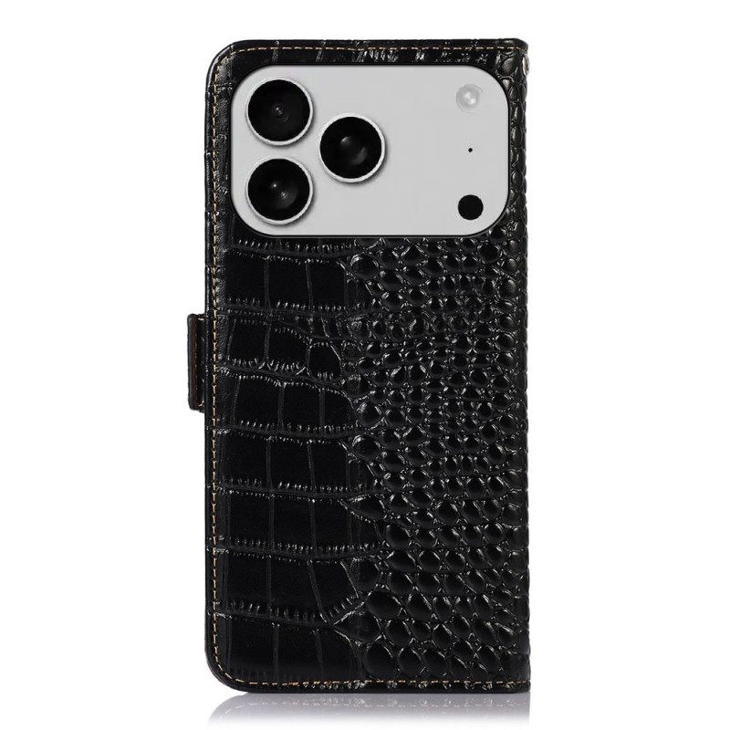 Θηκη Κινητου iPhone 17 Pro Θήκες Κινητών Δέρμα Με Ανάγλυφο Δέρμα Κροκόδειλου