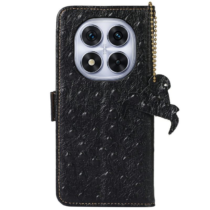 Δερματινη Θηκη Xiaomi Redmi Note 14 Pro 4g Δέρμα Στρουθοκαμήλου Με Προστασία Από Rfid