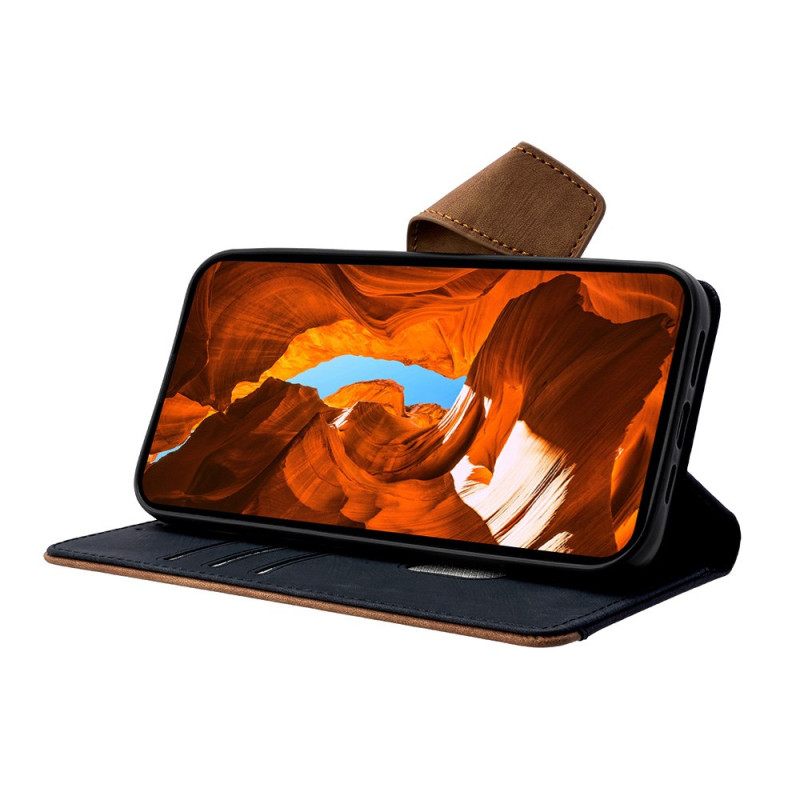 Δερματινη Θηκη Xiaomi Redmi Note 14 Pro 4g Δίχρωμο Εφέ Σουέτ Με Προστασία Rfid