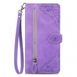 Δερματινη Θηκη Xiaomi Redmi Note 14 Pro 4g Εφέ Δαντέλας Από Σουέτ