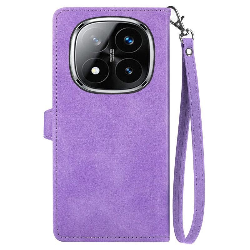 Δερματινη Θηκη Xiaomi Redmi Note 14 Pro 4g Εφέ Δαντέλας Από Σουέτ