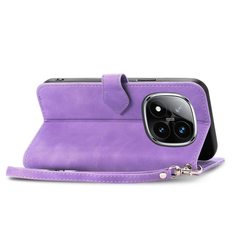 Δερματινη Θηκη Xiaomi Redmi Note 14 Pro 4g Εφέ Δαντέλας Από Σουέτ