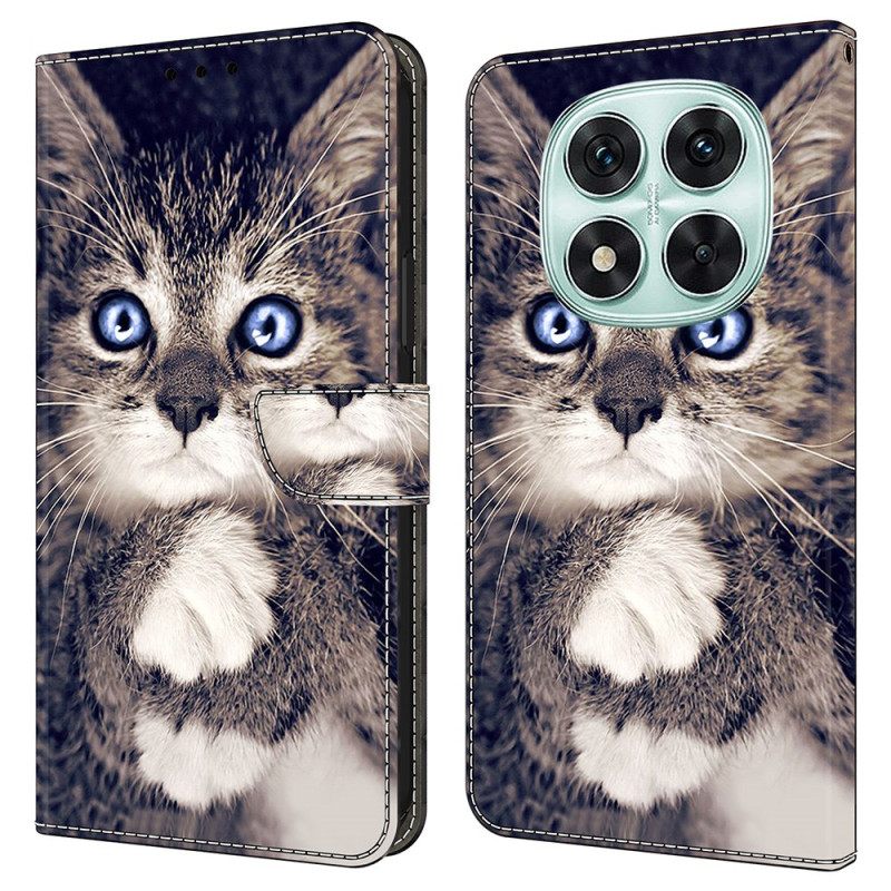 Δερματινη Θηκη Xiaomi Redmi Note 14 Pro 4g Γάτα Σιλικόνης