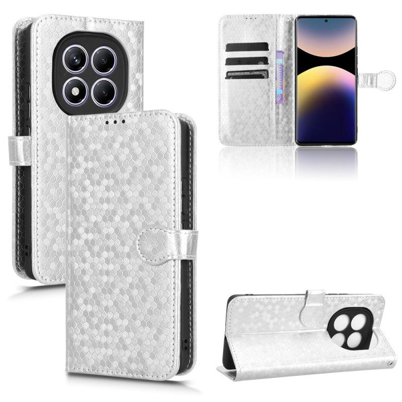 Δερματινη Θηκη Xiaomi Redmi Note 14 Pro 4g Γυαλιστερά Βαρίδια Σιλικόνης