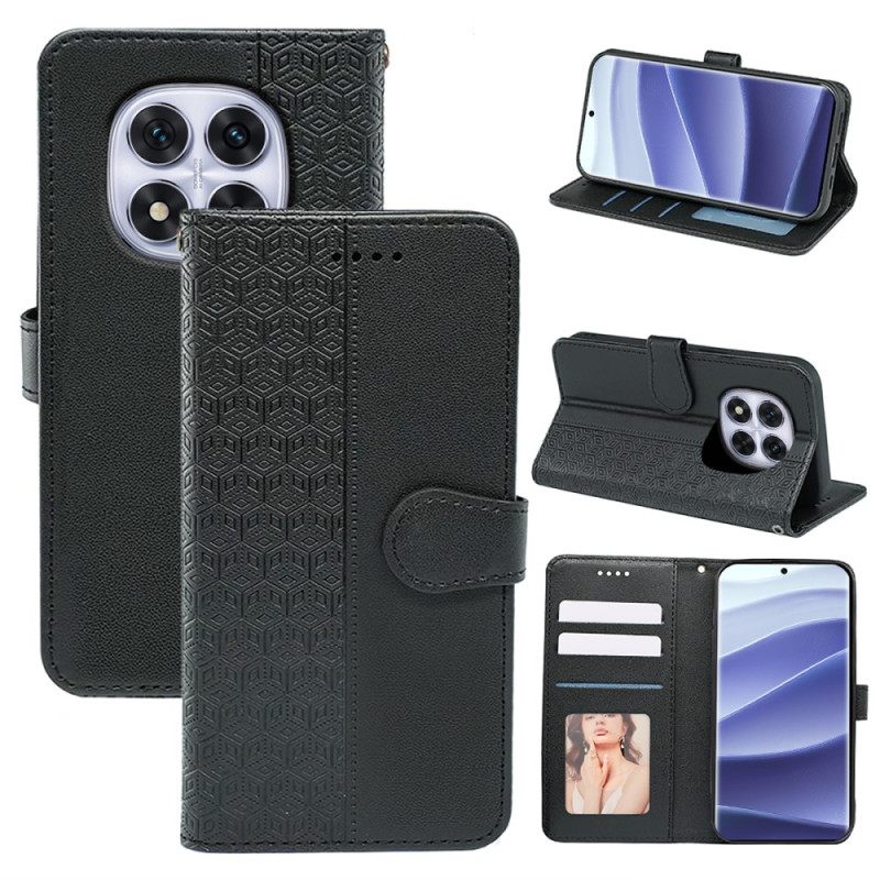 Δερματινη Θηκη Xiaomi Redmi Note 14 Pro 4g Κύβοι Με Περίγραμμα Και Τιράντες Σιλικόνης