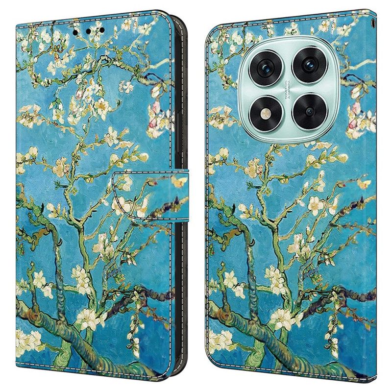 Δερματινη Θηκη Xiaomi Redmi Note 14 Pro 4g Λευκά Κλαδιά