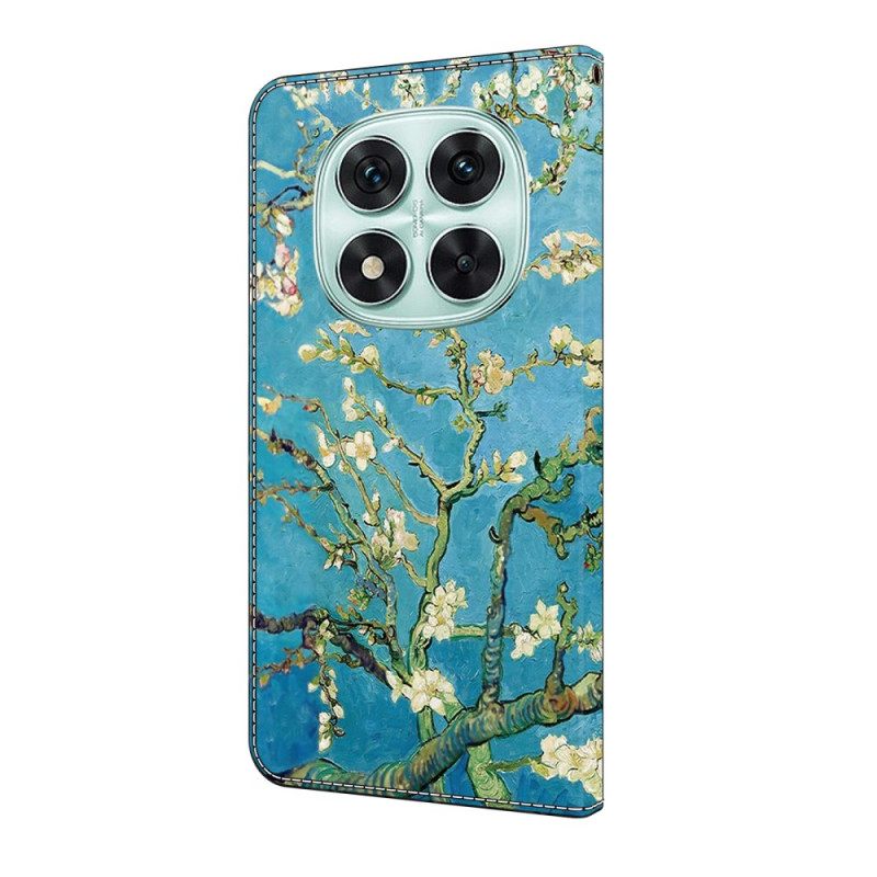 Δερματινη Θηκη Xiaomi Redmi Note 14 Pro 4g Λευκά Κλαδιά