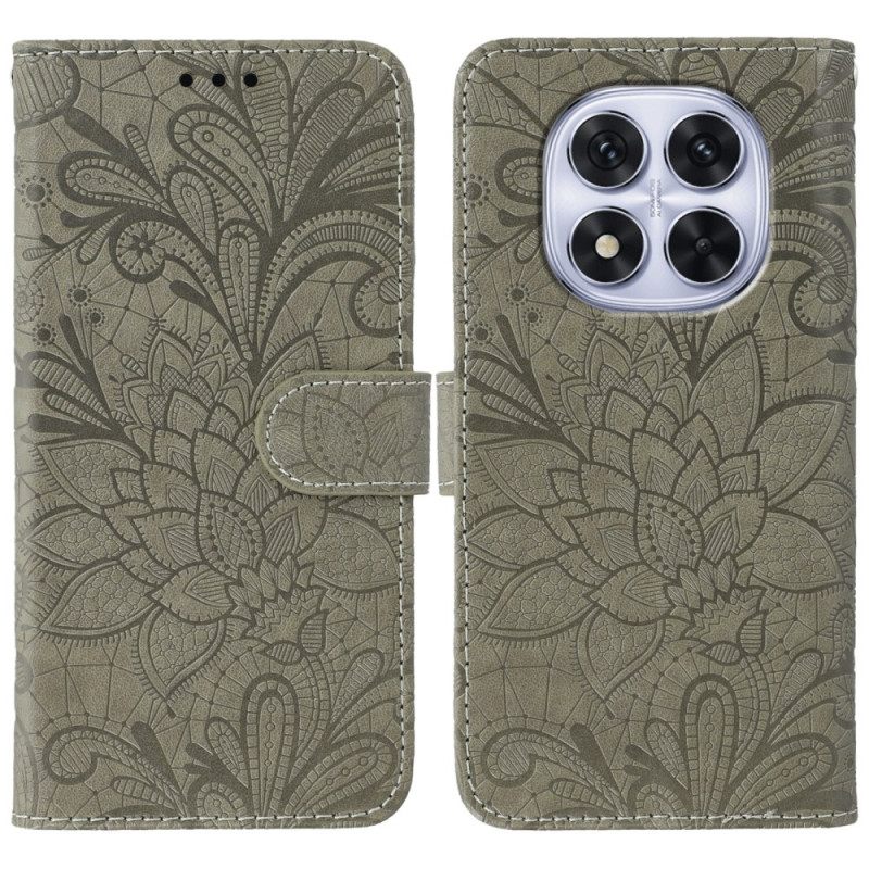 Δερματινη Θηκη Xiaomi Redmi Note 14 Pro 4g Λουλουδάτη Δαντέλα