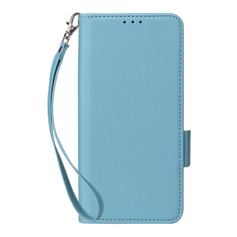 Δερματινη Θηκη Xiaomi Redmi Note 14 Pro 4g Λουράκι Από Τεχνητό Δέρμα Λίτσι Σιλικόνης