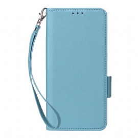 Δερματινη Θηκη Xiaomi Redmi Note 14 Pro 4g Λουράκι Από Τεχνητό Δέρμα Λίτσι Σιλικόνης