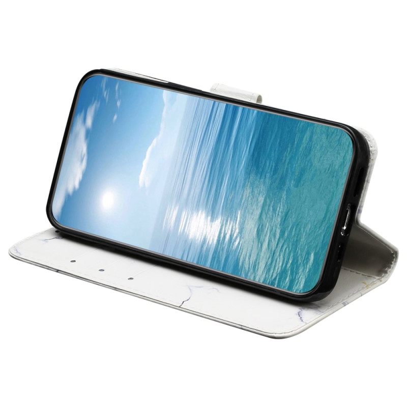 Δερματινη Θηκη Xiaomi Redmi Note 14 Pro 4g Μοτίβο Από Λευκό Μάρμαρο