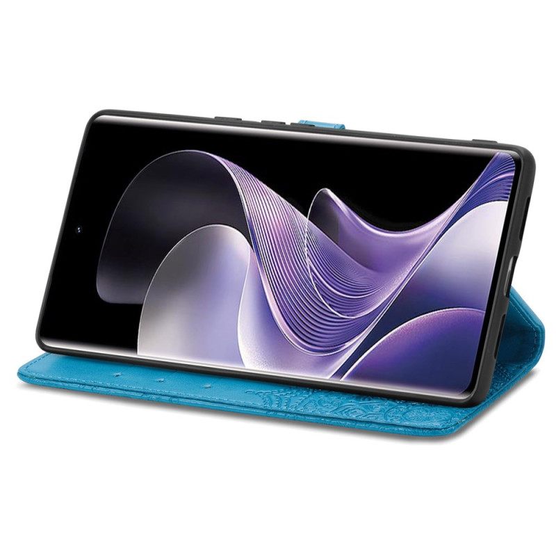 Δερματινη Θηκη Xiaomi Redmi Note 14 Pro 4g Μπαρόκ Μάνταλα Σιλικόνης