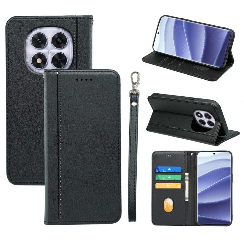 Δερματινη Θηκη Xiaomi Redmi Note 14 Pro 4g Ραφή Και Λουράκι