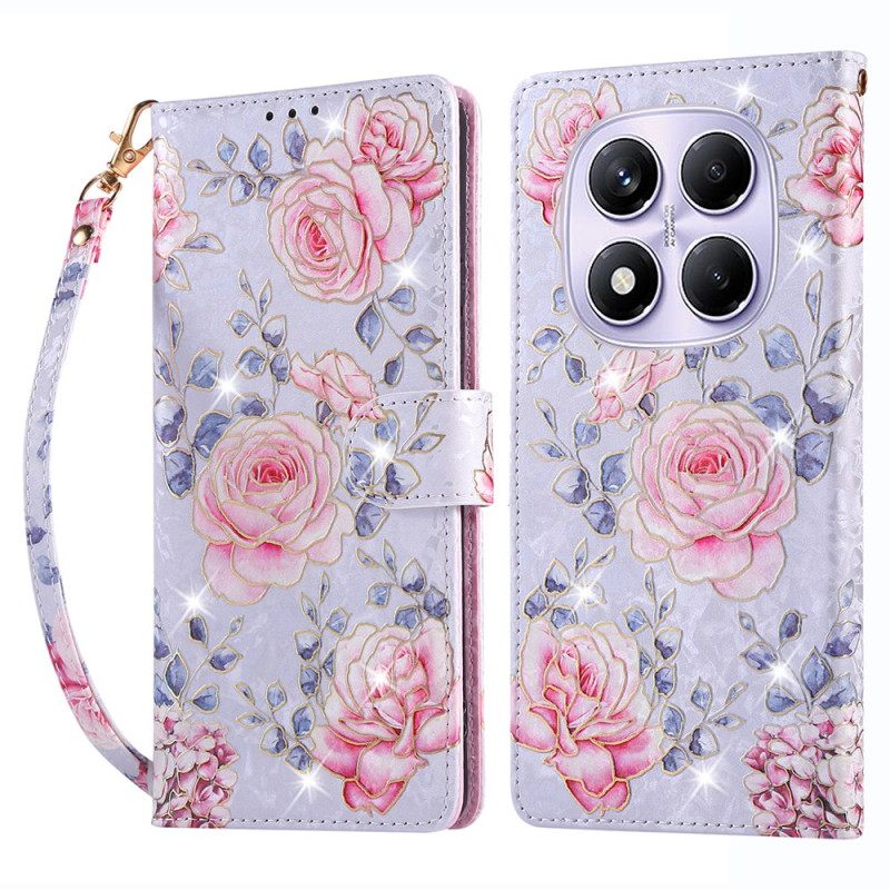 Δερματινη Θηκη Xiaomi Redmi Note 14 Pro 4g Rfid Blocking Floral Pattern Σιλικόνης