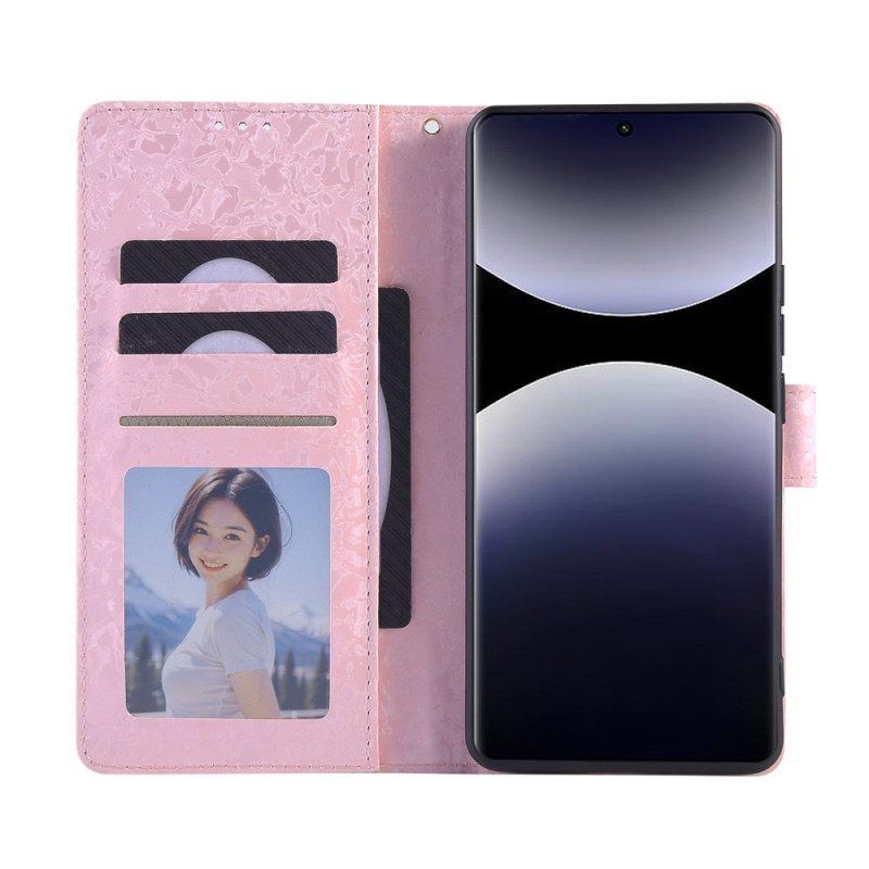 Δερματινη Θηκη Xiaomi Redmi Note 14 Pro 4g Rfid Blocking Floral Pattern Σιλικόνης