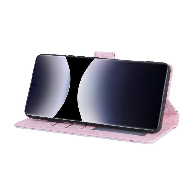 Δερματινη Θηκη Xiaomi Redmi Note 14 Pro 4g Rfid Blocking Floral Pattern Σιλικόνης