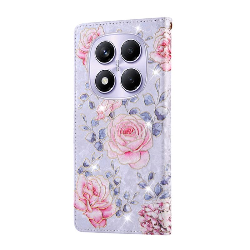 Δερματινη Θηκη Xiaomi Redmi Note 14 Pro 4g Rfid Blocking Floral Pattern Σιλικόνης