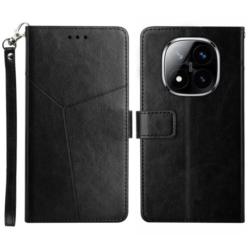 Δερματινη Θηκη Xiaomi Redmi Note 14 Pro 4g Σχέδιο Y Με Λουράκι