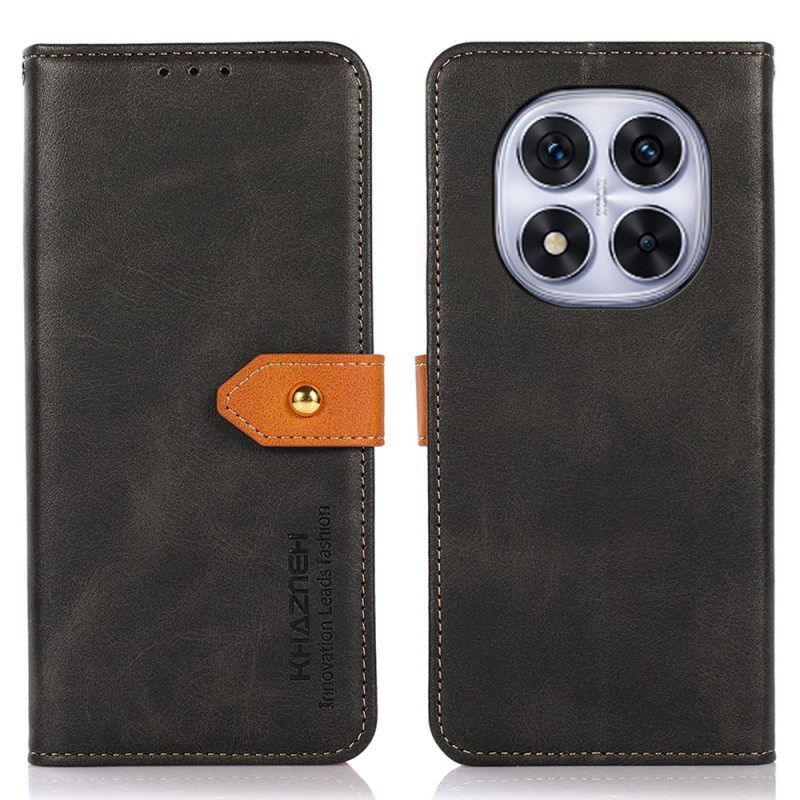 Δερματινη Θηκη Xiaomi Redmi Note 14 Pro 4g Χρυσό Κούμπωμα Khazneh