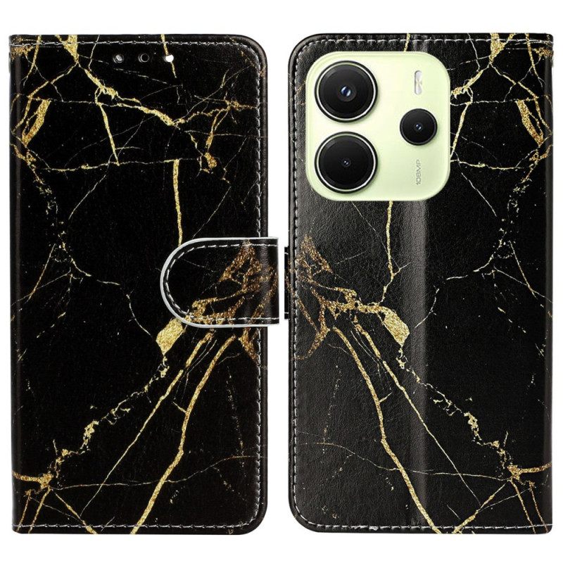 Θηκη Κινητου Xiaomi Redmi Note 14 Pro 4g Μαύρο Και Χρυσό Μάρμαρο