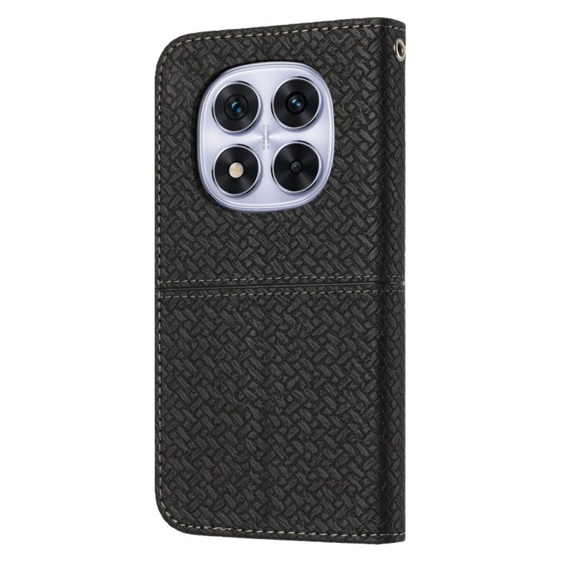 Θηκη Κινητου Xiaomi Redmi Note 14 Pro 4g Θήκες Κινητών Υφασμάτινη Υφή Με Λουράκι