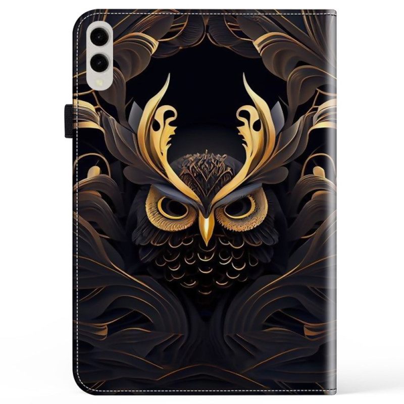 Δερματινη Θηκη Samsung Galaxy Tab S10 Ultra Χρυσή Κουκουβάγια Σιλικόνης