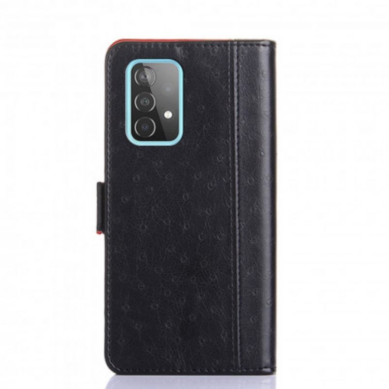 Κάλυμμα Samsung Galaxy A52 4G / A52 5G / A52s 5G Δίχρωμη Υφή Δέρματος Στρουθοκαμήλου