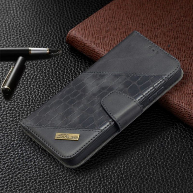 Θήκη Flip Samsung Galaxy A52 4G / A52 5G / A52s 5G Κλασικό Εφέ Δέρματος Κροκόδειλου