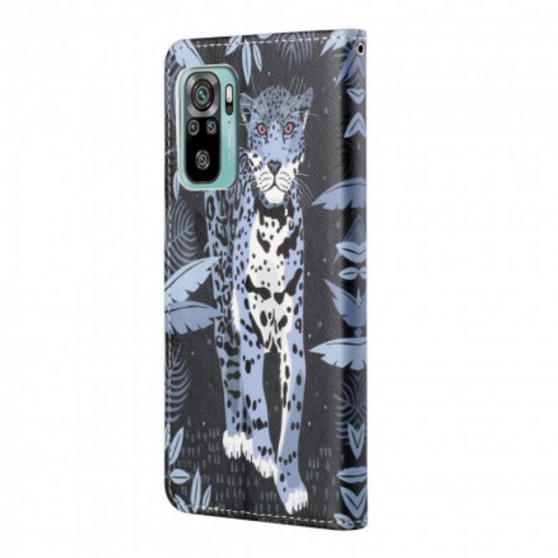 δερματινη θηκη Xiaomi Redmi 10 με κορδονι Strappy Leopard