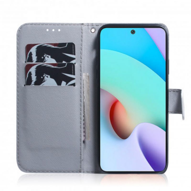 Θήκη Flip Xiaomi Redmi 10 Ζωγραφική Με Κουκουβάγιες