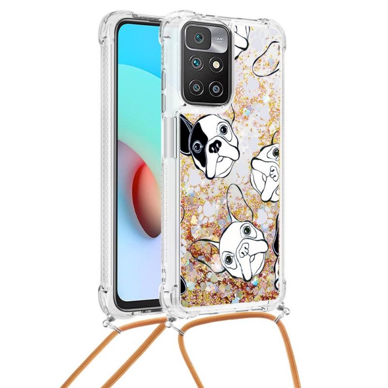 θηκη κινητου Xiaomi Redmi 10 με κορδονι Κορδόνι Με Πούλιες Σκύλου