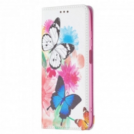 θηκη κινητου Xiaomi Redmi 10 Θήκη Flip Χρωματιστές Πεταλούδες