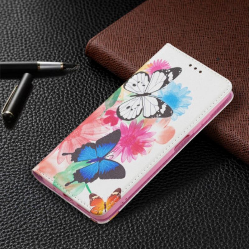 θηκη κινητου Xiaomi Redmi 10 Θήκη Flip Χρωματιστές Πεταλούδες