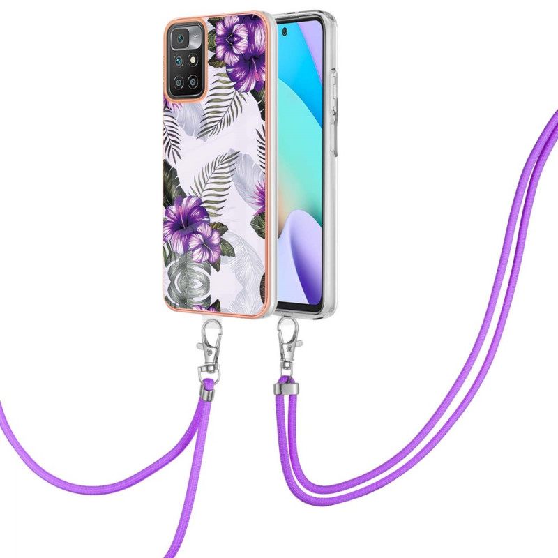 Θήκη Xiaomi Redmi 10 με κορδονι Κορδόνι Λουλουδιών